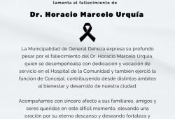 Profundo pesar por el fallecimiento del Dr. Horacio Marcelo Urquía