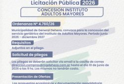 Llamado a Licitación Pública 20226 -  Instituto de Adulto Mayores