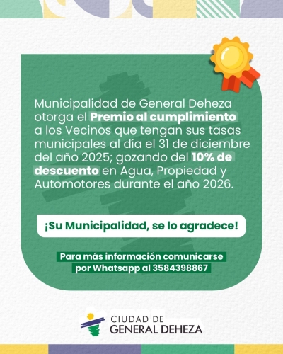 ¡ATENCIÓN! PREMIO AL CONTRIBUYENTE