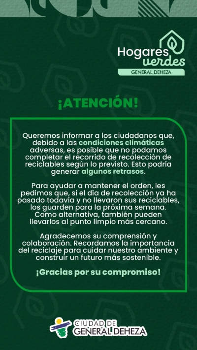 HOGARES VERDES. COMUNICADO