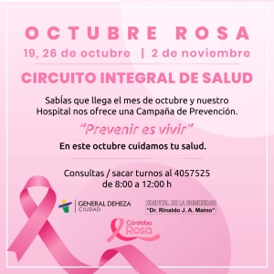 OCTUBRE ROSA. CIRCUITO INTEGRAL DE SALUD.