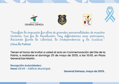 25 DE MAYO - DÍA DE LA ASUNCIÓN DE LA 1° JUNTA.