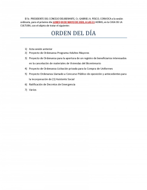 NUEVA SESIÓN DEL CONCEJO DELIBERANTE.