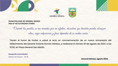 ACTO ANIVERSARIO - FALLECIMIENTO DEL GRAL. ROMÁN ANTONIO DEHEZA