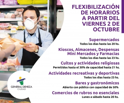 RIGE DESDE HOY NUEVA FLEXIBIZACIÓN DE HORARIOS.