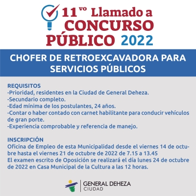 11vo. LLAMADO A CONCURSO PÚBLICO.