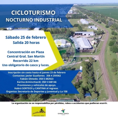 CICLOTURISMO NOCTURNO INDUSTRIAL.
