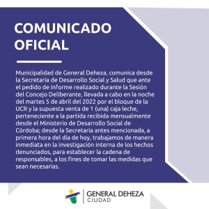 COMUNICADO OFICIAL.