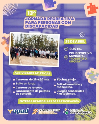 HOY DISFRUTAMOS DE LA 13° JORNADA RECREATIVA - DEPORTIVA PARA LA DISCAPACIDAD