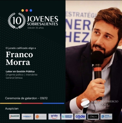 LA BOLSA DE COMERCIO DE CÓRDOBA PREMIÓ A FRANCO MORRA.