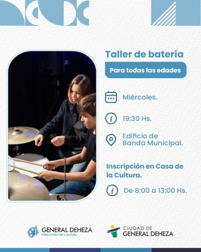 TALLER DE BATERÍA. ¡INSCRIBITE!
