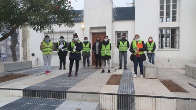 GRUPO DE PREVENTORES EN EL MICROCENTRO.