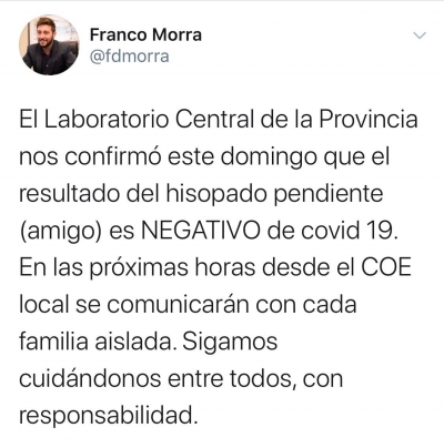 NUEVOS HISOPADOS NEGATIVOS