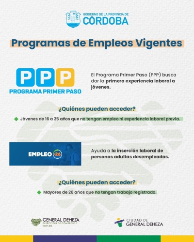 PROGRAMAS PROVINCIALES DE EMPLEO, VIGENTES.