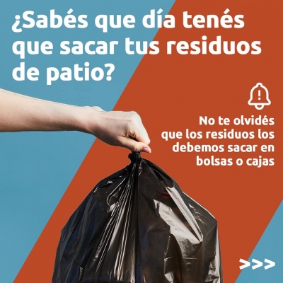 AGENDÁ CUÁNDO SACAR TUS RESIDUOS DE PATIO.