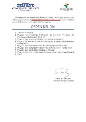 NUEVA SESIÓN DEL CONCEJO DELIBERANTE.
