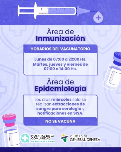¡ATENCIÓN! VACUNATORIO DEL HOSPITAL