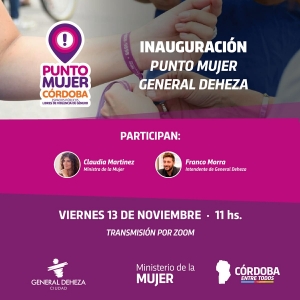 INAUGURACIÓN VIRTUAL DE PUNTO MUJER EN GENERAL DEHEZA.