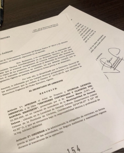OBTUVIMOS LA LICENCIA AMBIENTAL.
