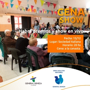 CENA SHOW PARA ADULTOS MAYORES.