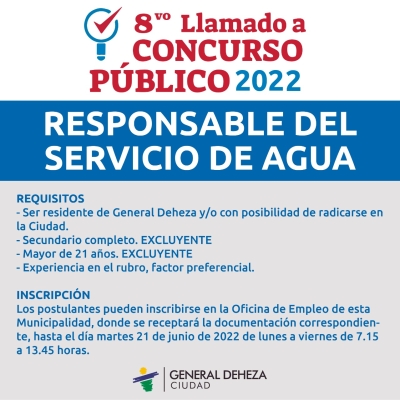 8vo. LLAMADO A CONCURSO PÚBLICO.