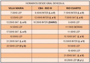 NUEVOS HORARIOS EN INTERURBANOS.