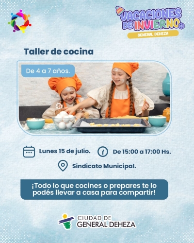 TALLER DE COCINA EN VACACIONES PARA LOS MÁS CHIQUITOS.