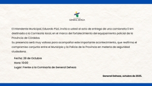 ACTO ENTREGA CAMIONETA A POLICÍA DE LA PROVINCIA