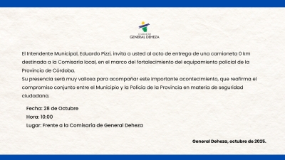 ACTO ENTREGA CAMIONETA A POLICÍA DE LA PROVINCIA