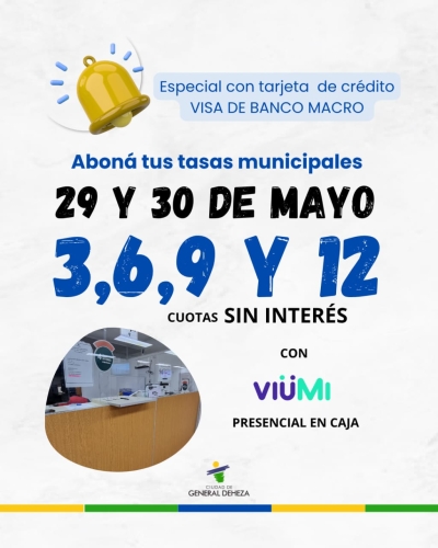 PAGÁ TUS TASAS CON TARJETA DE CRÉDITO