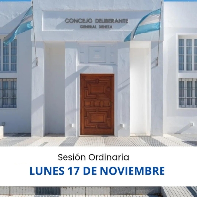 17 DE NOVIEMBRE - NUEVA SESIÓN DEL CONCEJO DELIBERANTE