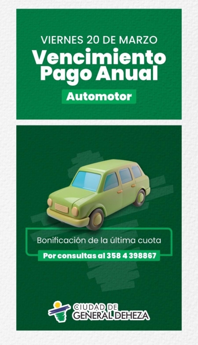 VENCIMIENTO AUTOMOTOR - PAGO ANUAL