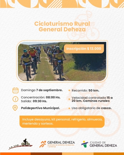 ESTE DOMINGO CICLOTURISMO RURAL