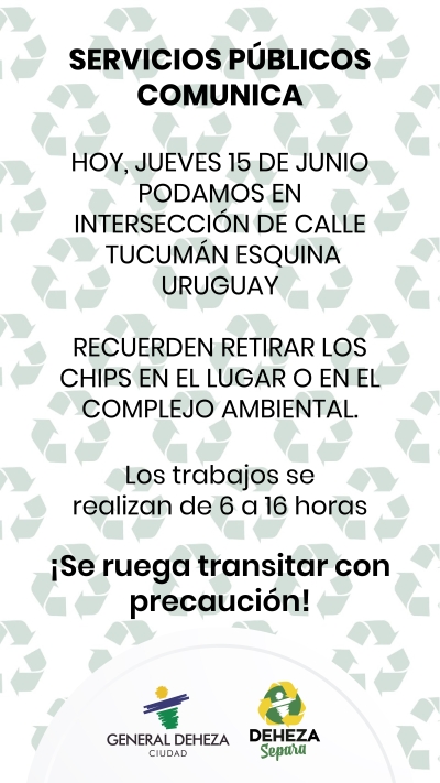 CONTINÚA LA PODA EN BARRIO POLIDEPORTIVO.