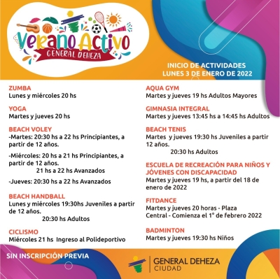 TE INVITAMOS A PASAR UN VERANO ACTIVO.