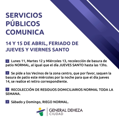 SERVICIOS EN SEMANA SANTA.