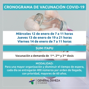 VACUNACIÓN COVID-19 DE ESTA SEMANA.