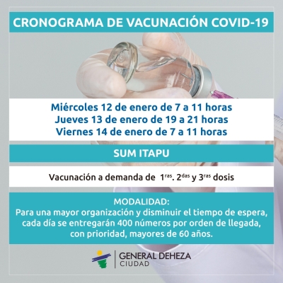 VACUNACIÓN COVID-19 DE ESTA SEMANA.