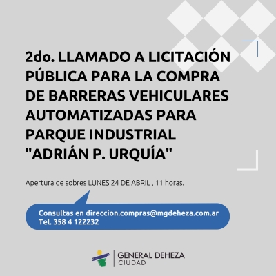 BARRERAS VEHICULARES - LICITACIÓN.