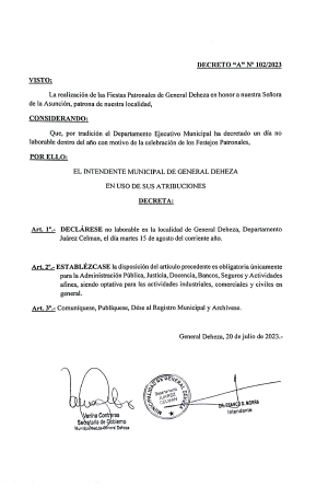 DECRETO "A" N° 102/2023