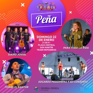 ESTE DOMINGO PEÑA EN PLAZA CENTRAL.