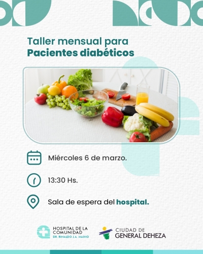 TALLER MENSUAL PARA PACIENTES DIABÉTICOS.