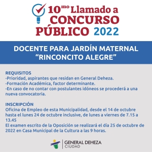 10mo. LLAMADO A CONCURSO PÚBLICO.