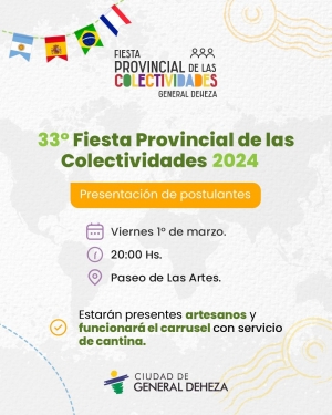 EL 1° DE MARZO - PRESENTACIÓN DE POSTULANTES A REINA DE LAS COLECTIVIDADES.