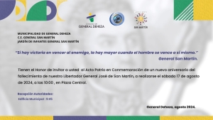 17 DE AGOSTO - 174° ANIVERSARIO DEL PASO A LA INMORTALIDAD DEL GRAL. JOSÉ DE SAN MARTÍN.