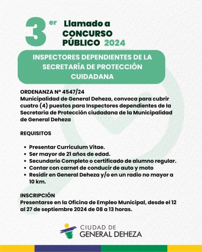 LLAMADO A CONCURSO PÚBLICO 2024
