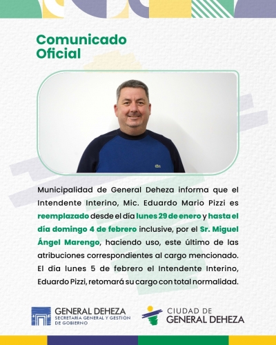 MIGUEL ÁNGEL MARENGO MOMENTÁNEAMENTE EN EL EJECUTIVO.
