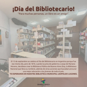 13 DE SEPTIEMBRE - DÍA DEL BIBLIOTECARIO.