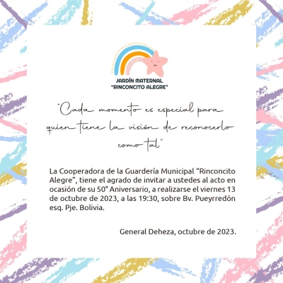 50 AÑOS DE SERVICIO. COOPERADORA GUARDERÍA MUNICIPAL.