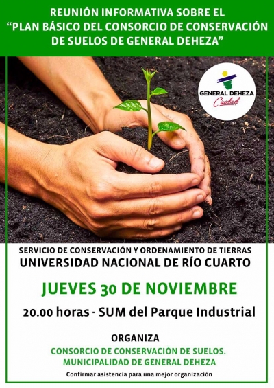 Reunión informativa sobre el "Plan básico del Consorcio de conservación de suelos de General Deheza."